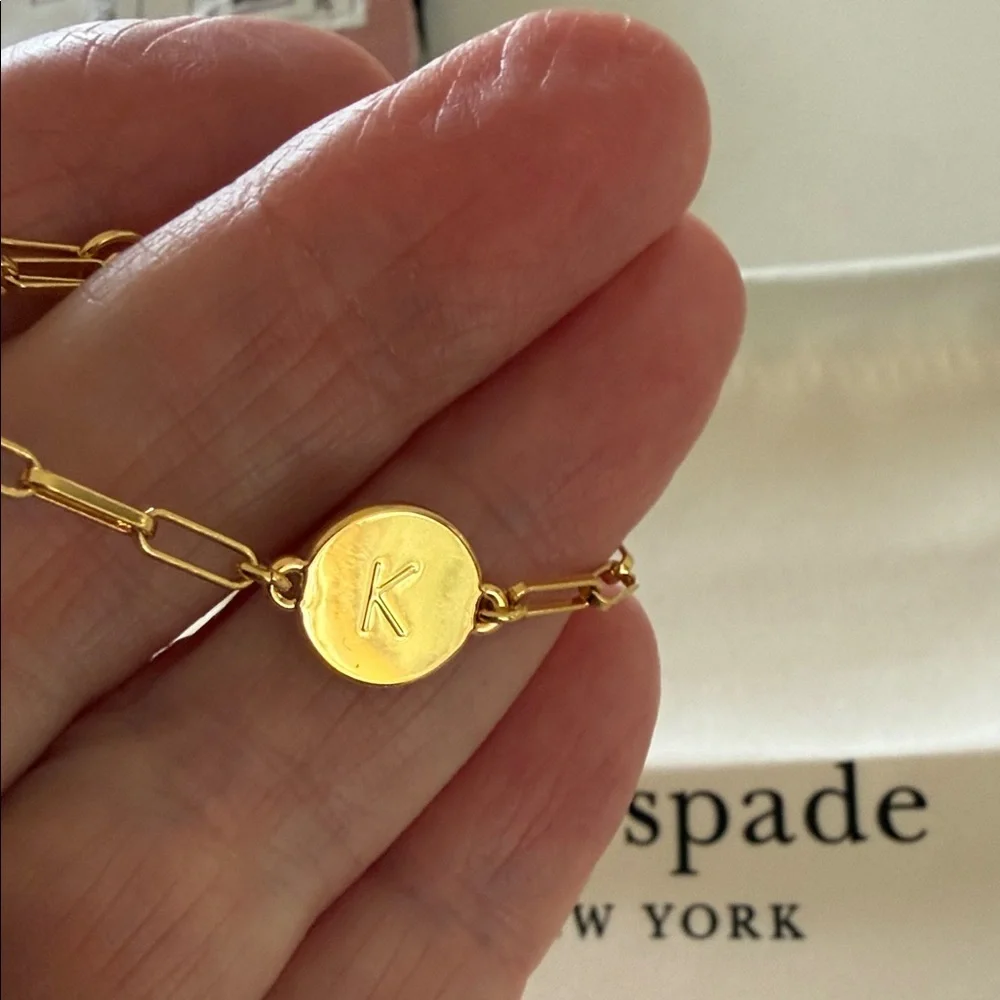 Kate Spade K Initial Disc Bracelet Gold